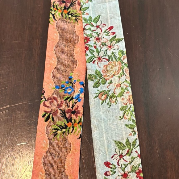 Louis Vuitton Accessories - Louis Vuitton Floral Silk Bandeau-Coral and Blue